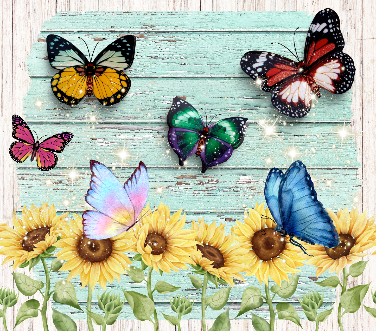 Butterflies and Sunflowers