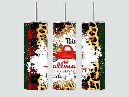 Animal Plaid Hallmark Movie Watching Tumbler