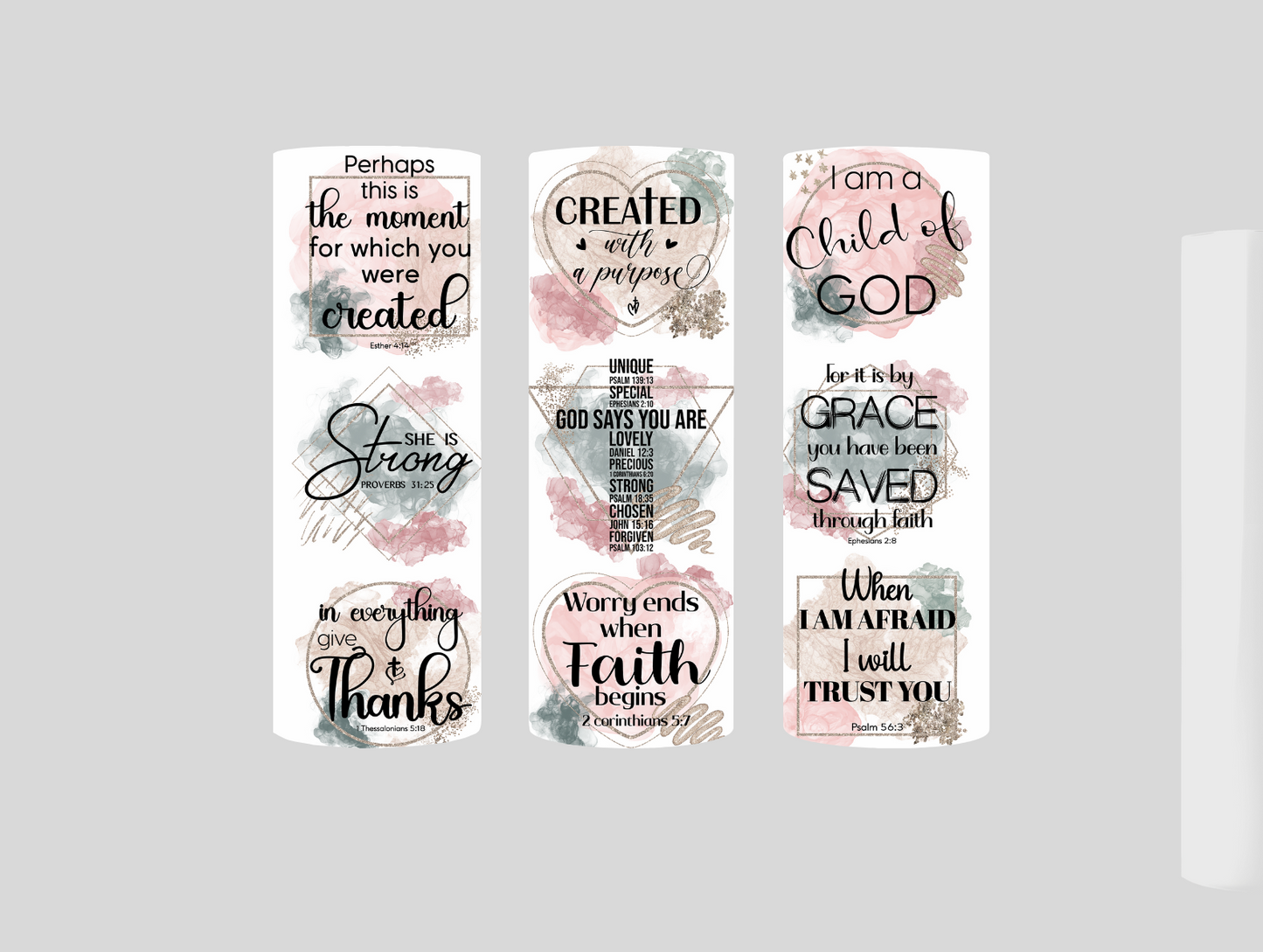 Bible Verses Sublimated Tumbler