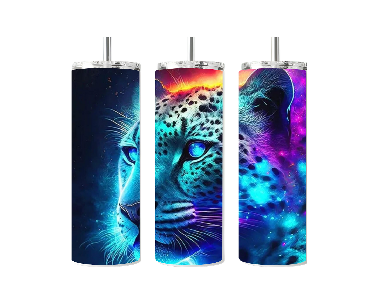 Neon Leopard Sublimated Tumbler