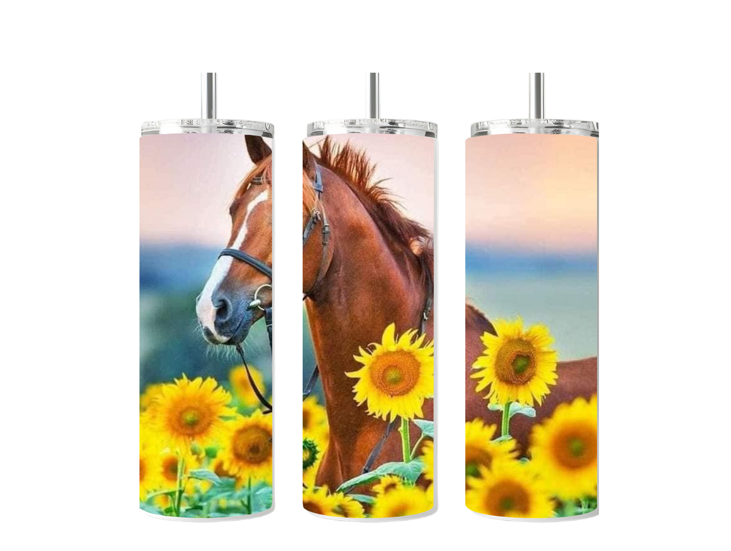 Sunflower Horse Sublimated Tumbler