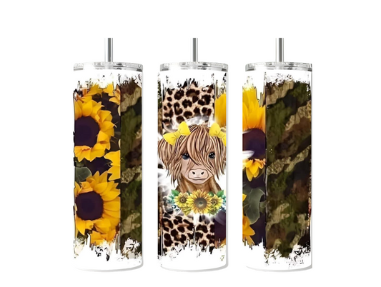 Sunflower Cow Sublimated Tumbler