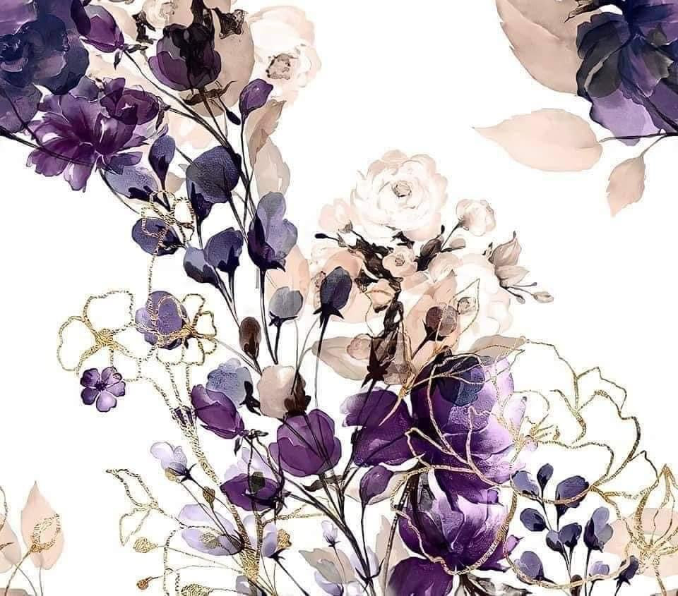 Purple Watercolor Flowers