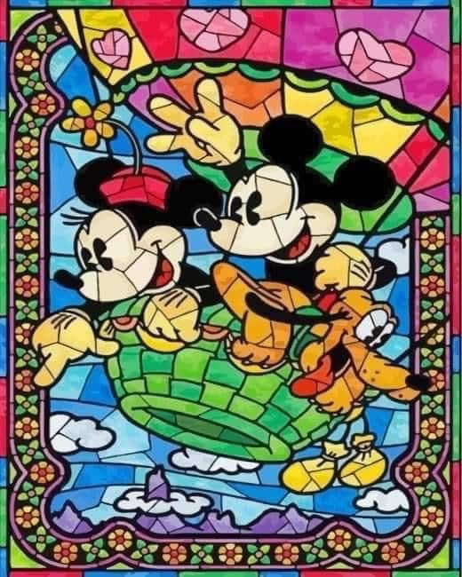 Stained Glass Mouse Couple