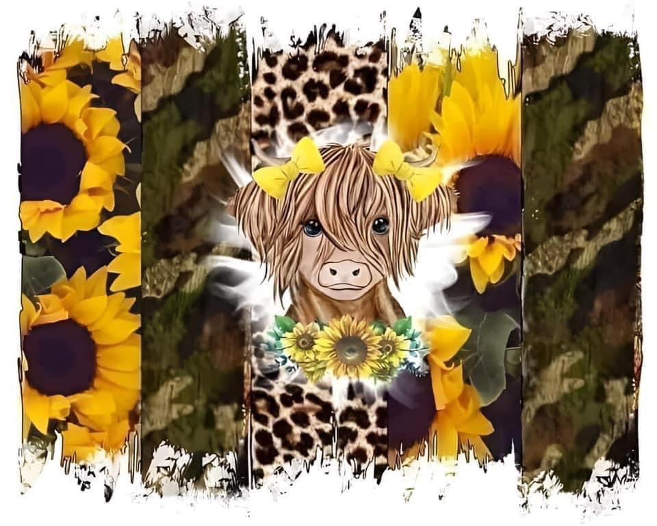 Sunflower Cow Sublimated Tumbler